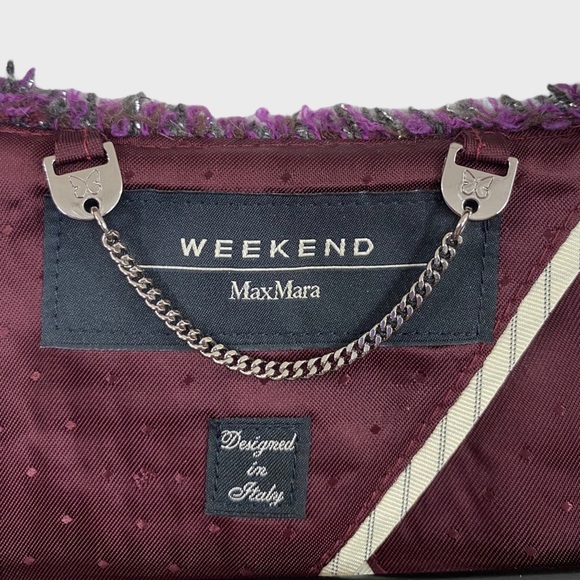 Weekend Max Mara Purple Fringe Trim Blazer Jacket US size 6 - Picture 5 of 7